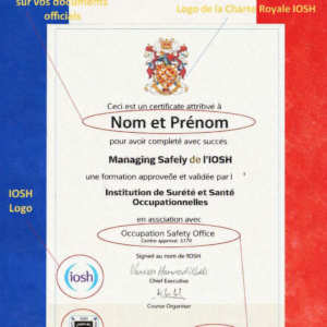 Formation IOSH Managing Safely® (En français)
