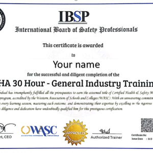 OSHA 30-Hour for General Industry®