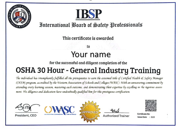 OSHA 30-Hour for General Industry®