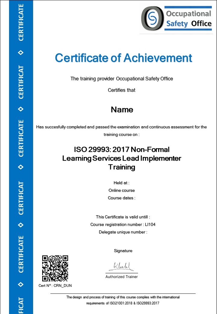 ISO 29993 Lead Implementer