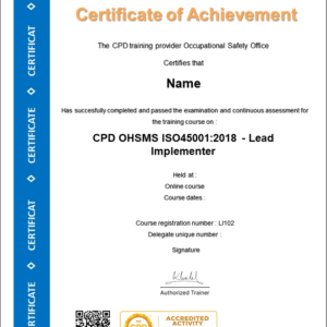 Formation certifiante ISO 45001 Lead Implementer