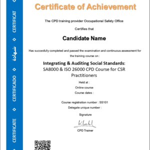 Integrating &amp; Auditing Social Standards: SA8000 &amp; ISO 26000 CPD Course for CSR Practitioners